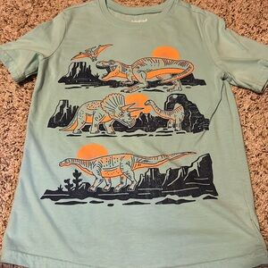 3/$10 Boys Jumping Beans Dinosaur Graphic Design Short Sleeve Shirt Size 7 Aqua